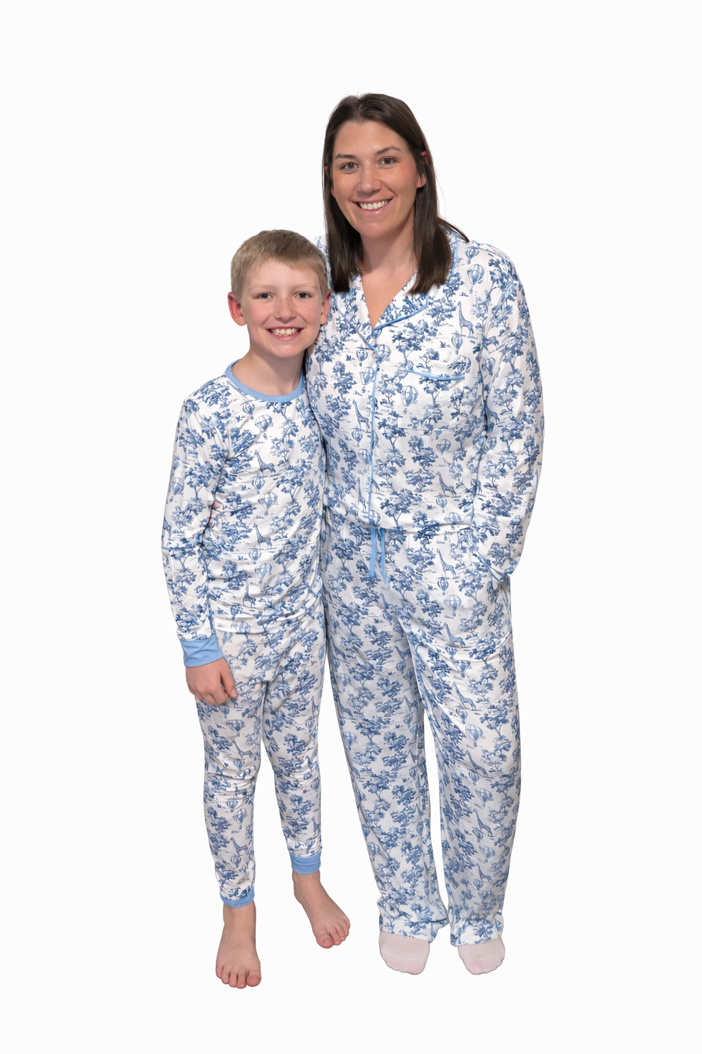 Little Blue Safari Mom Pajamas
