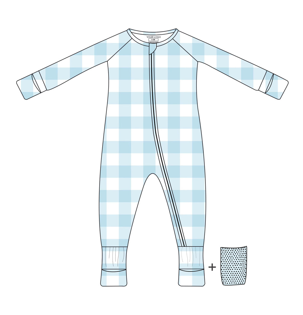Blue Gingham Zippy